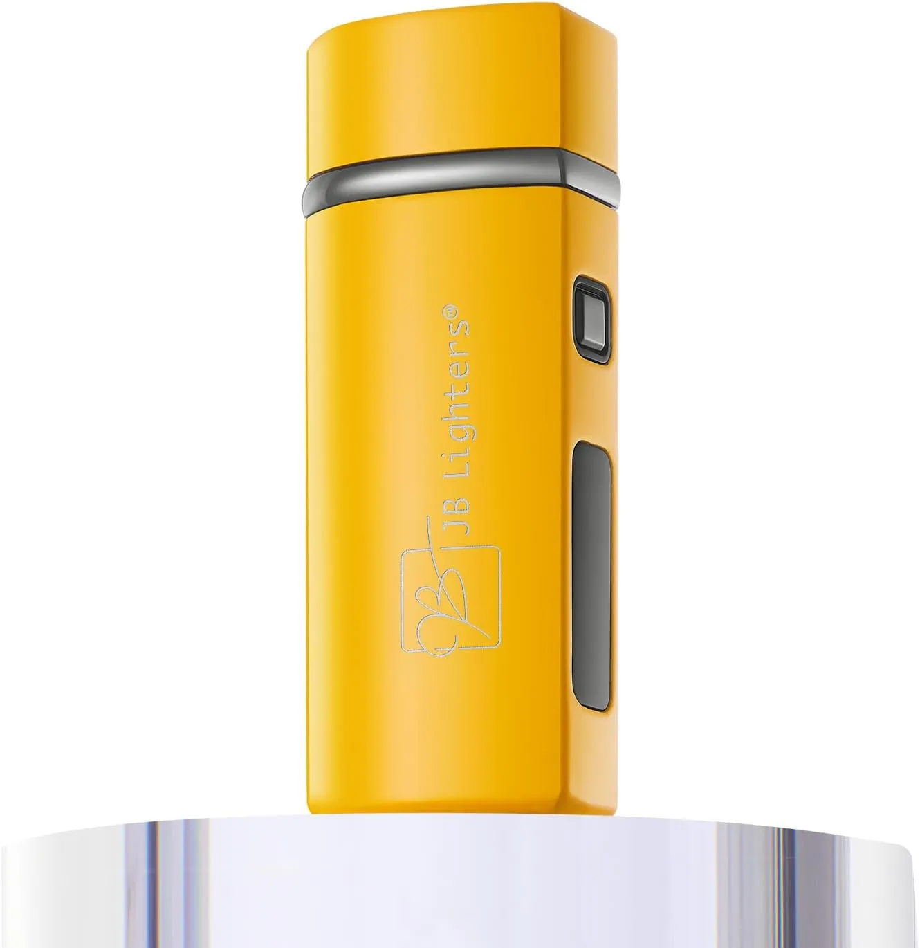 JB Lighter Yellow Satin 3-Flame Butane Torch Lighter- Wind Resistant Adjustable Jet Flame Lighters - Refillable Gas One Touch Lighter - Electric Firing Backlit Butane Window