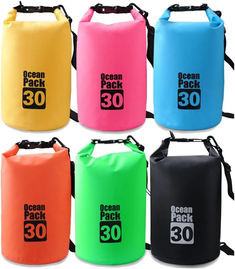 JIAN YA NA Waterproof Dry Bags Roll Top Dry Compression Sack Keeps Gear Dry Bags with Adjustable Strap for Outdoor Kayaking, Beach, Rafting, Boating,Bonus Waterproof Phone Case (Pink, 30L)