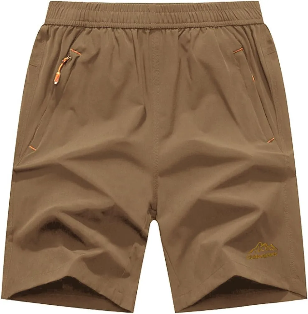 JINSHI Men's Outdoor Quick Dry Lightweight Sports Hiking Shorts Zipper Pockets