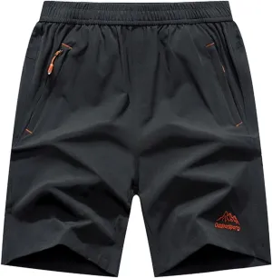 JINSHI Men's Outdoor Quick Dry Lightweight Sports Hiking Shorts Zipper Pockets