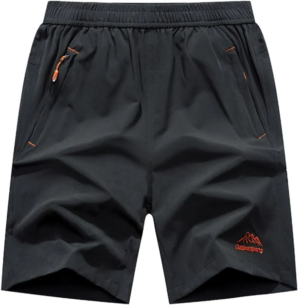 JINSHI Men's Outdoor Quick Dry Lightweight Sports Hiking Shorts Zipper Pockets