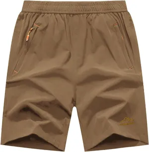JINSHI Men's Outdoor Quick Dry Lightweight Sports Hiking Shorts Zipper Pockets