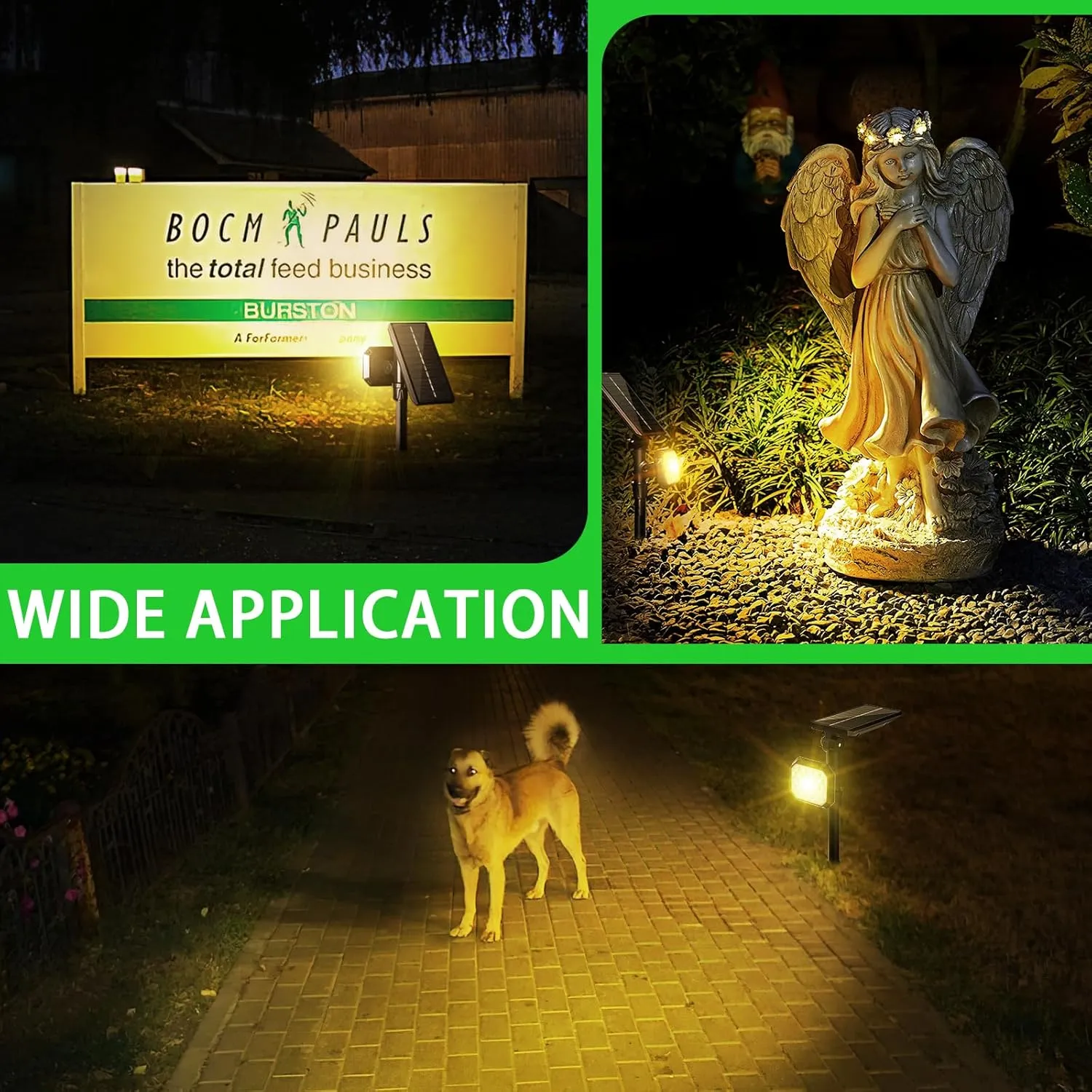JSOT Solar Outdoor Lights - 4 Pack Solar Spot Lights Spotlights for Outside Landscape Lighting for Garden Tree Yard Pathway (Warm Light)