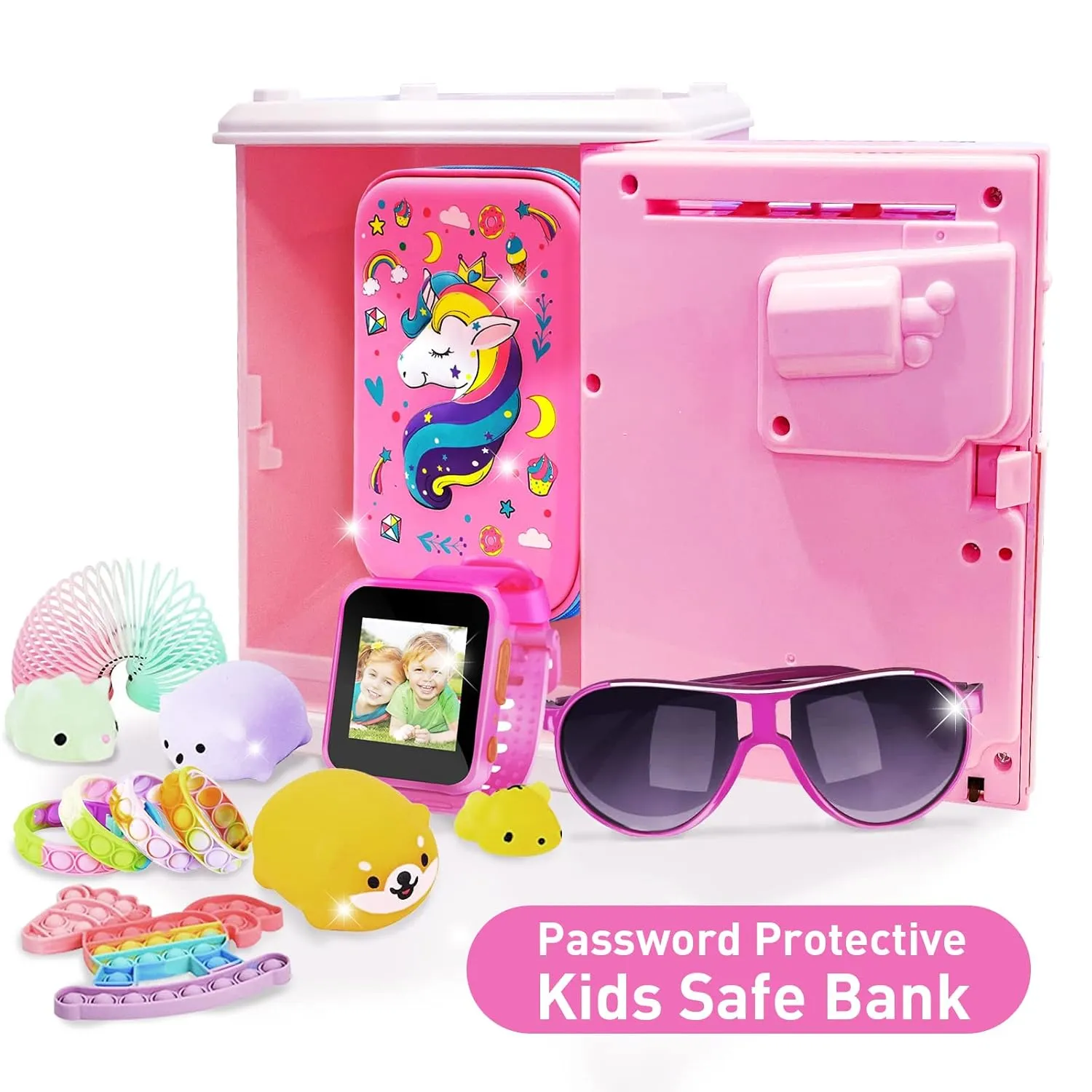 JUNEU Unicorn Piggy Bank for Kids, Gifts for 5 6 7 8 9 10 Year Old Girls, Kids Electronic Piggy Bank, Girls Birthday Gifts, Toys for Girl Boys, Kids Money Saving Bank
