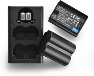 JYJZPB NP-W235 Battery Fit for Fujifilm XT4, X-T5, NP-W235 Dual Battery Charger for Fujifilm X-T4, VG-XT4, XT5, X-S20, GFX50S II, GFX100S, X-H2, X-H2S Battery 2250mAh