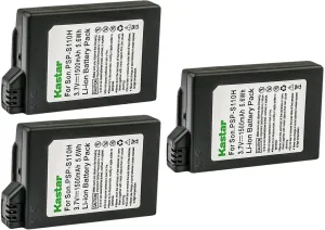 Kastar 3-Pack PSP-110 Battery Replacement for Sony PSP-110 PSP110 Battery, Sony PSP-1003, PSP-1004, PSP-1005, PSP-1006, PSP-1007, PSP-1008, PSP-1010, PSP Fat Video Game PSP PlayStation