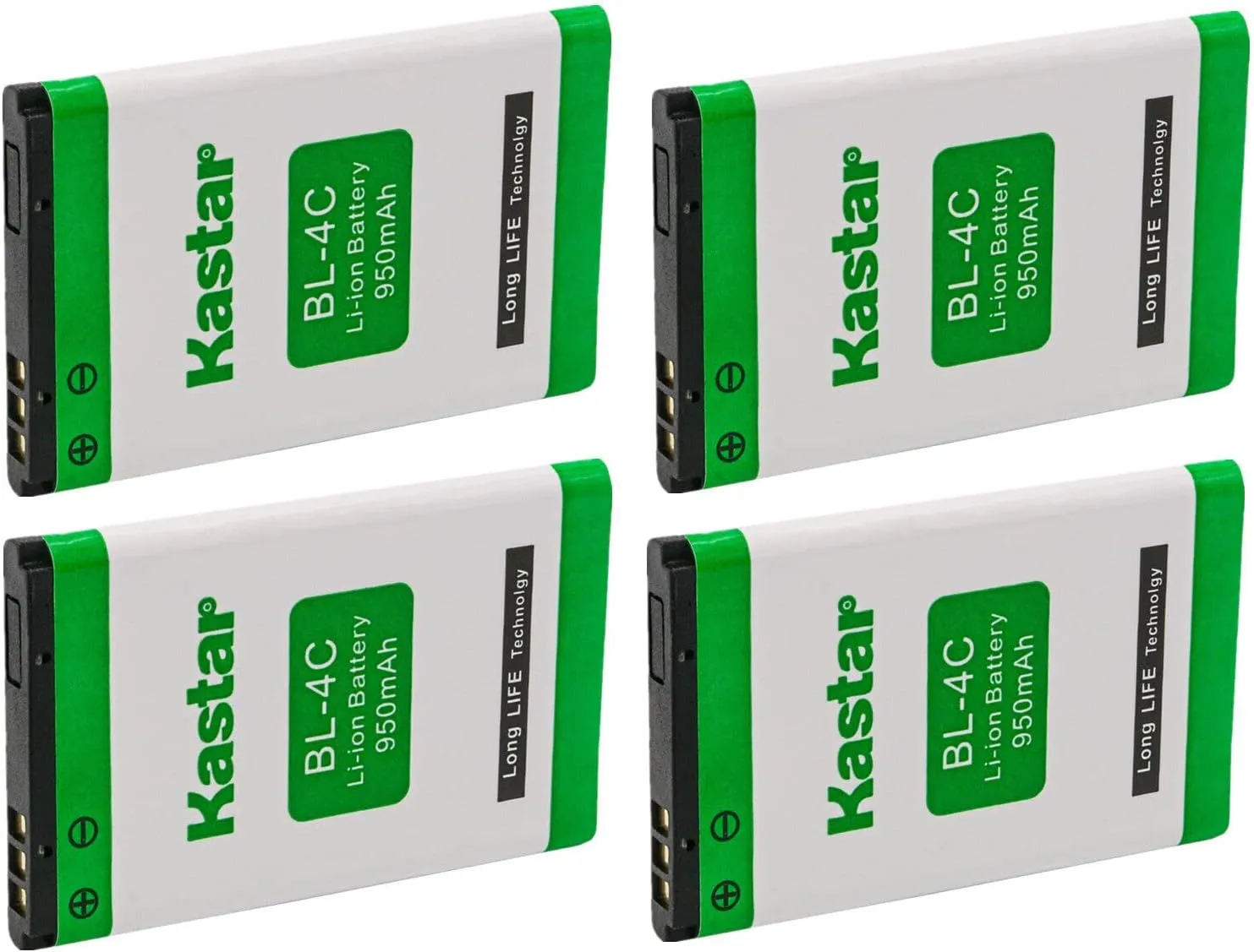 Kastar BL-4C Battery 4-Pack Replacement for Olympia 2130 2203 Becco Plus Bella OMP80 Praktica BL-4C Vivitar BL-4C Praktica CDV 1.0 Autocamera Vivitar DVR-1080 HD Vienod BL-4C Vienod V206 Vienod VF241