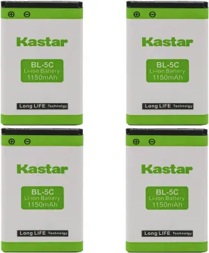Kastar BL-5C Battery 4-Pack Replacement for RTX 8630, RTX 8830, Snom M65, Snom M85, T-Com Octophone 8232, T-Com Octophone 8242, T-Com Sinus A806, Tecsun ICR-100, Agfeo DECT 60, Agfeo DECT 60 IP