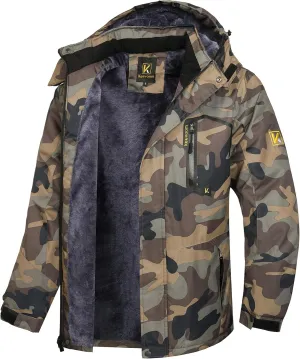 Keevoom Mens Winter Jackets Ski Snow Coats Warm Waterproof Hooded Raincoats Snowboarding Windproof Lined Windbreaker