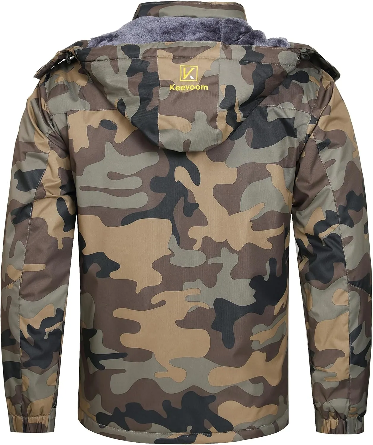 Keevoom Mens Winter Jackets Ski Snow Coats Warm Waterproof Hooded Raincoats Snowboarding Windproof Lined Windbreaker