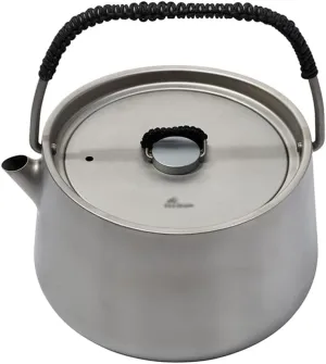 Kettle for Stove top 1L Titanium Kettle Outdoor Camping Coffee Tea Pot Water Kettle Apply to Induction Cooker for Picnic Travel Home Use Kitchen Supplies Teapots