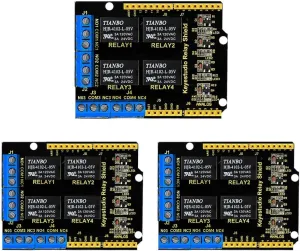KEYESTUDIO 4 Channel Relay Shield 5V Relay Module for Arduino