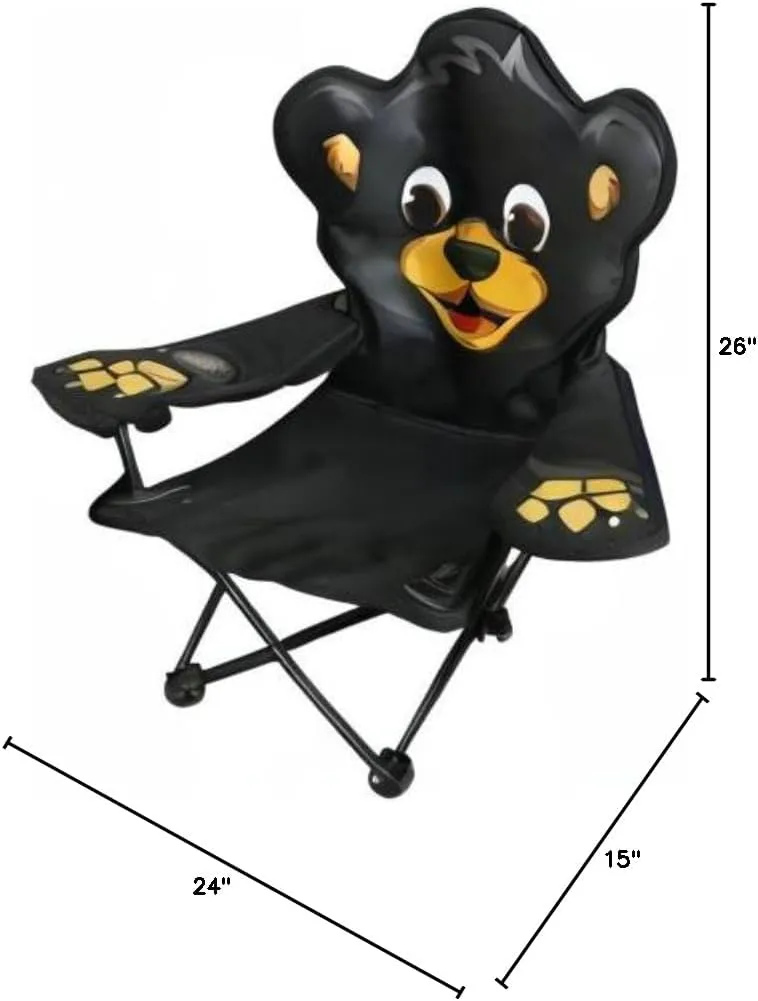 Kids Camping Chair | Folding Outdoor Chair for Toddlers | Boys or Girls | Lightweight, Portable, and Durable | Great for Beach, Patio or Sporting Events (Kids Camp Chair, Willie Bear)