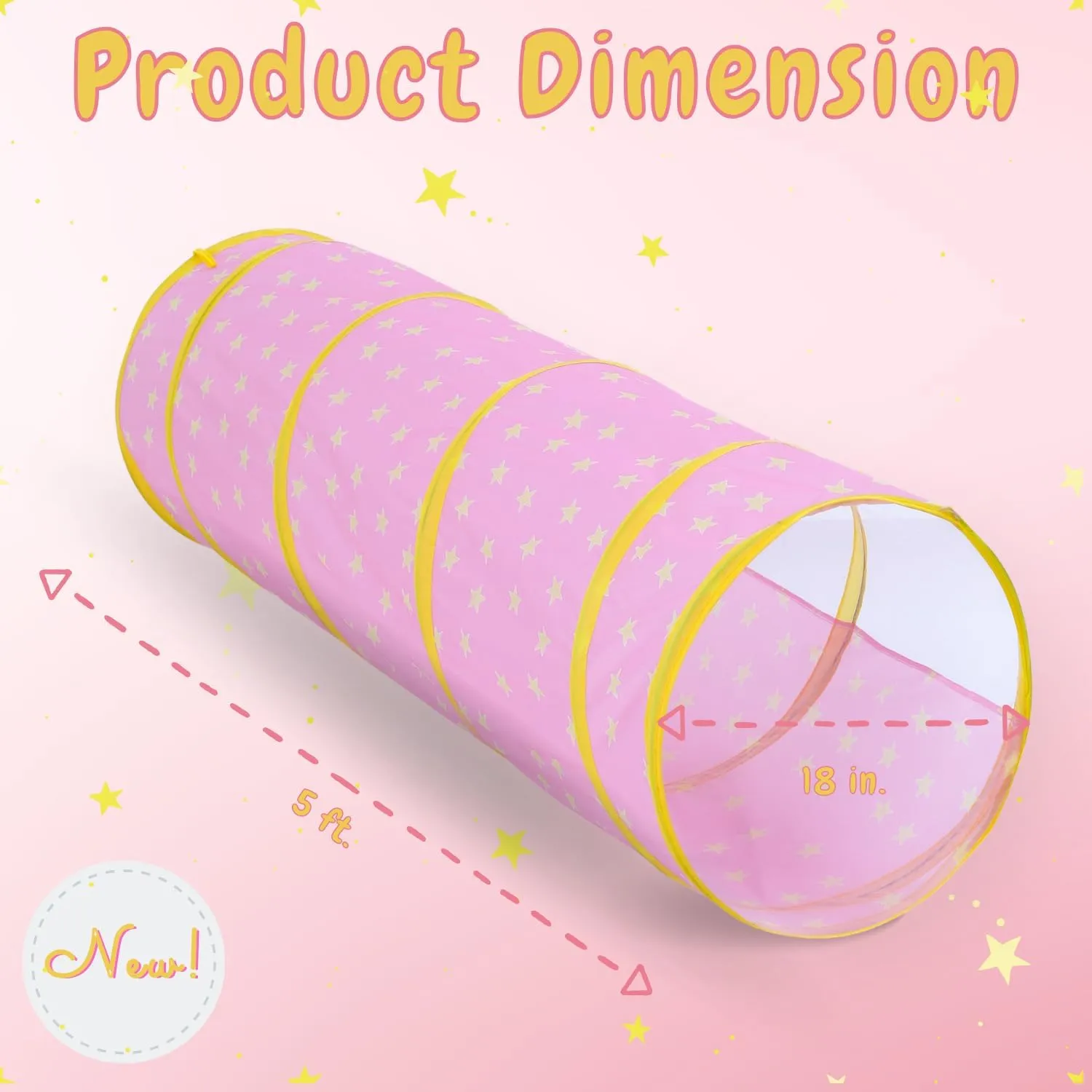 Kids Play Tunnel, Tunnel for Toddlers 1-3, Pop Up Crawl Tunnel Toy for Infant Baby Children Mesh See Through, Collapsible Tent Gift for Girl Boy