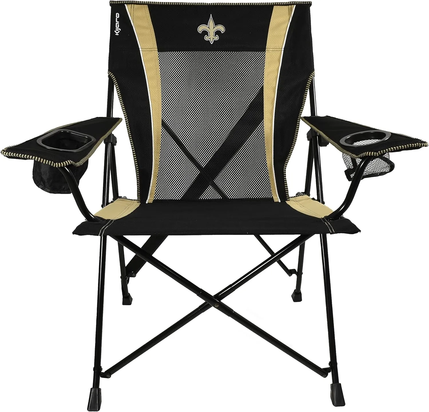 Kijaro NFL Sports Fan Folding Chair, 26" L x 35.5" W x 37" H, New Orleans Saints