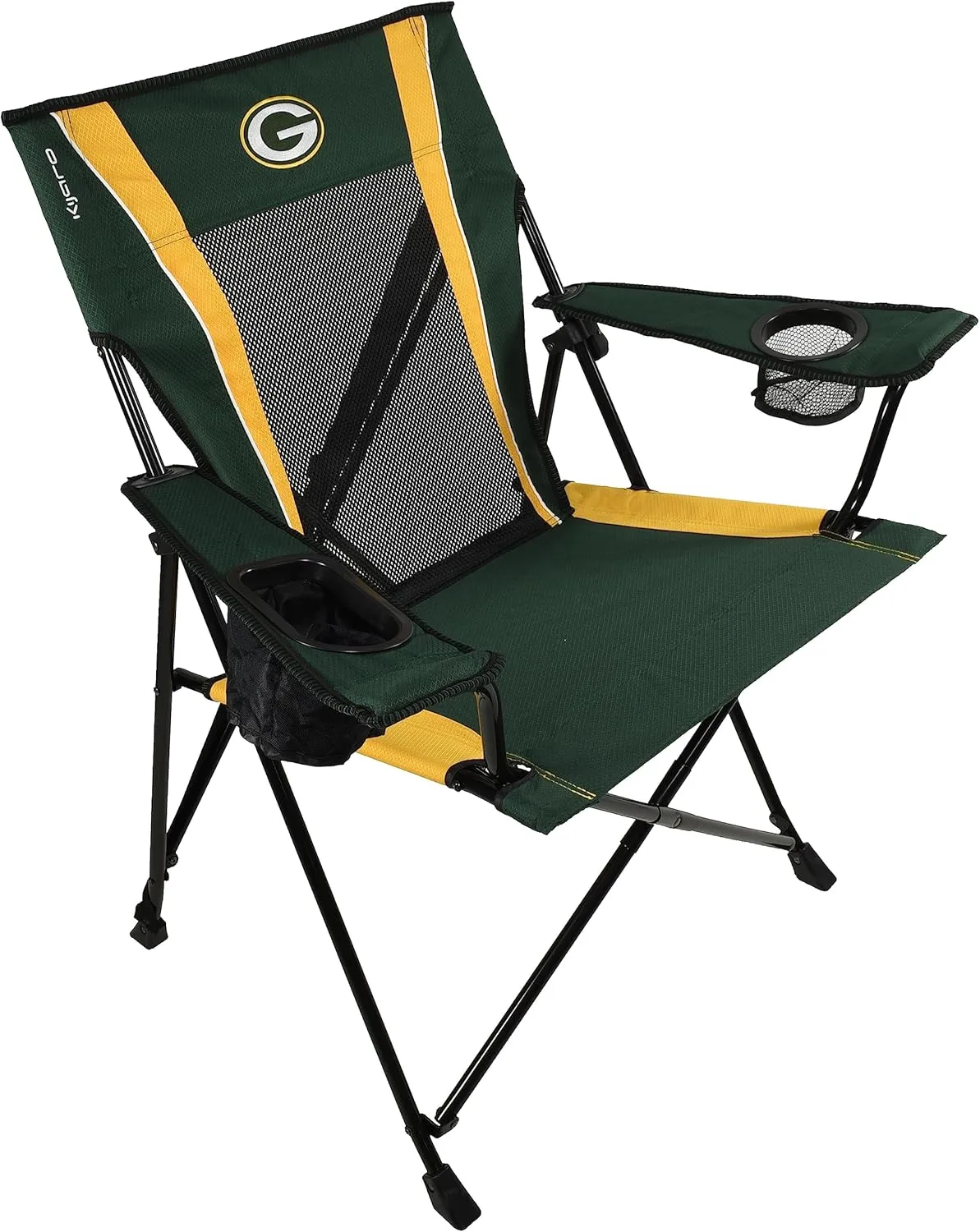 Kijaro Sports Fan Folding Chair, 26" L x 35.5" W x 37" H, Green Bay Packers