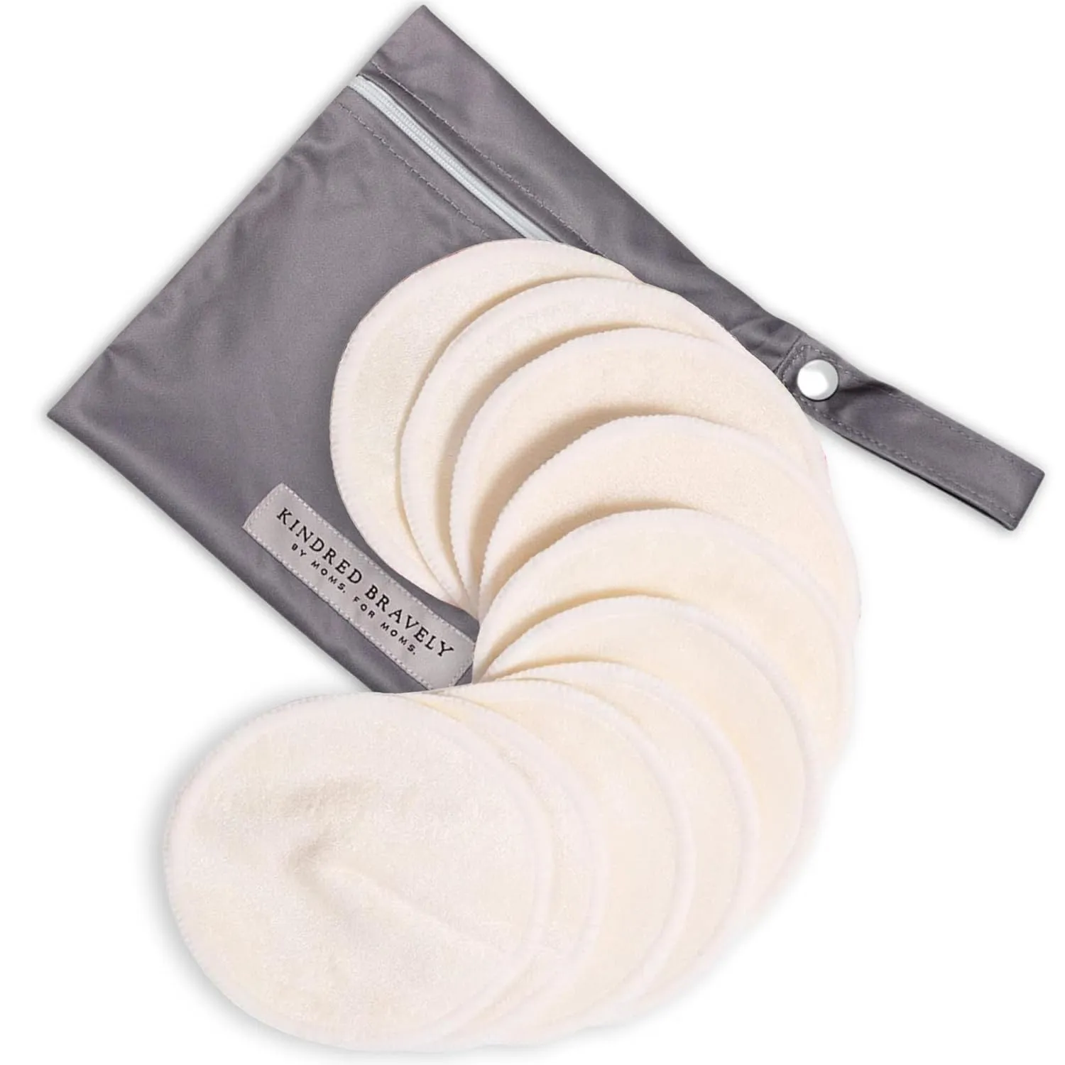 Kindred Bravely Organic Reusable Nursing Pads, Washable, for Breastfeeding & Leaking with Carry Bag, 10 Pack (Twilight)