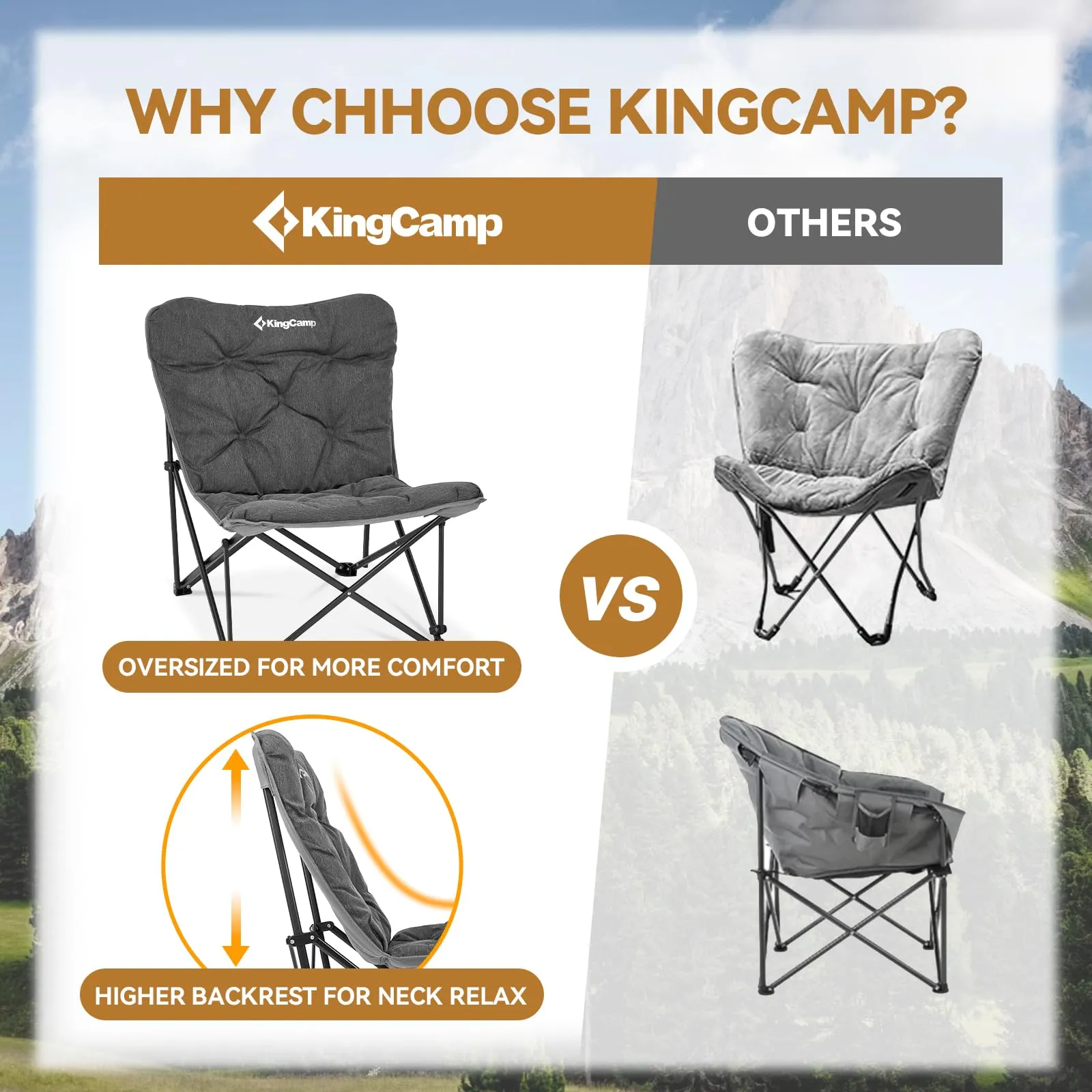 KingCamp C20 B Oversized Butterfly Camp Chair