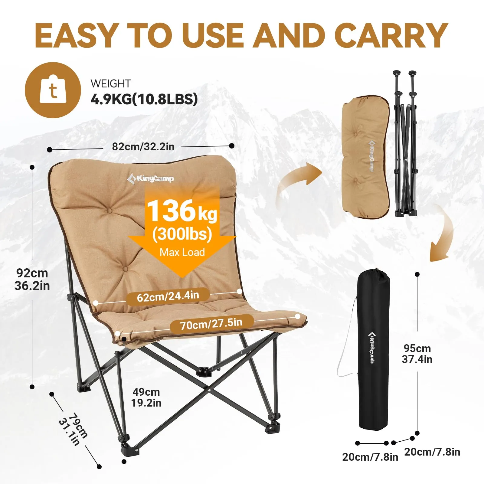 KingCamp C20 B Oversized Butterfly Camp Chair