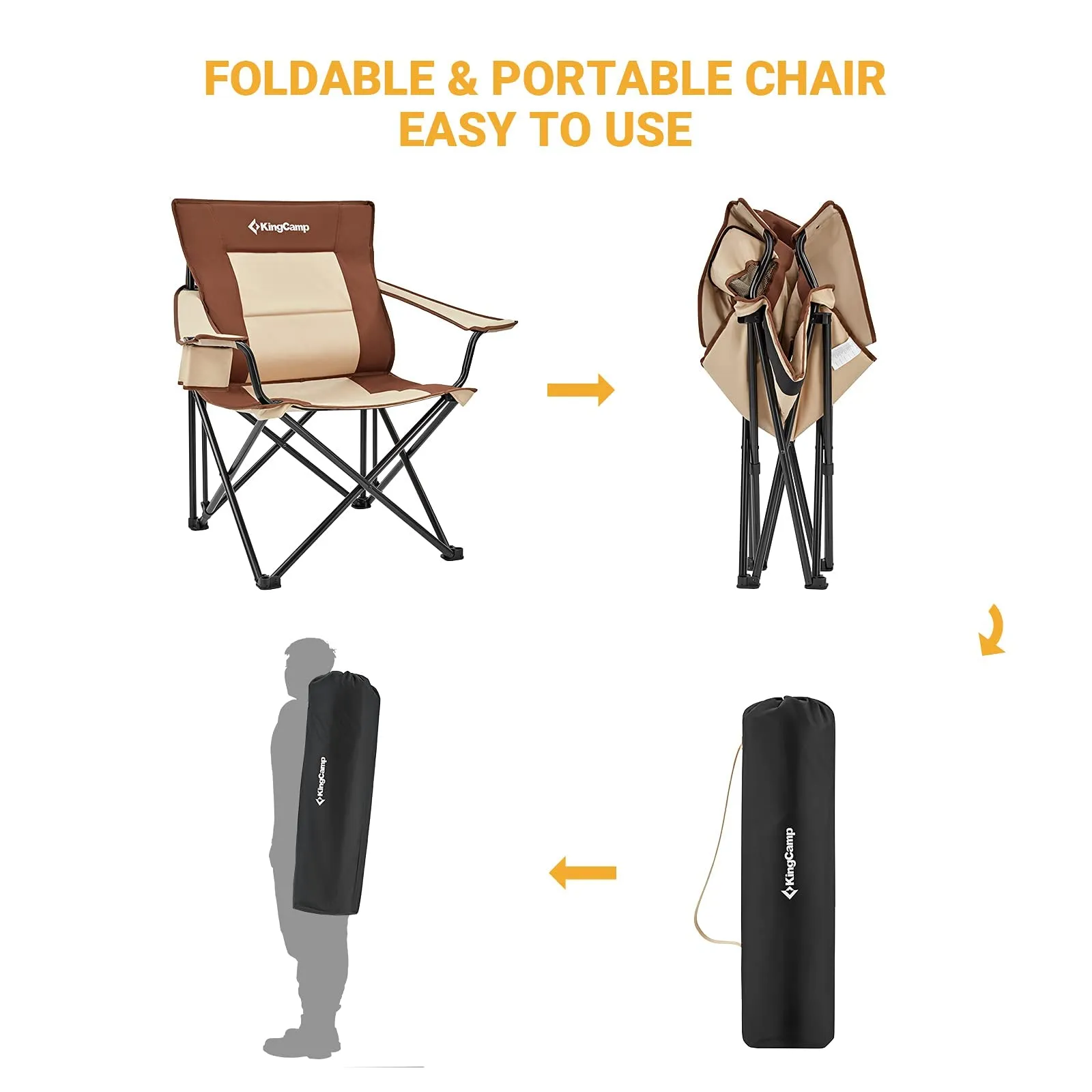 KingCamp Folding Camping Chair with Cup Holder