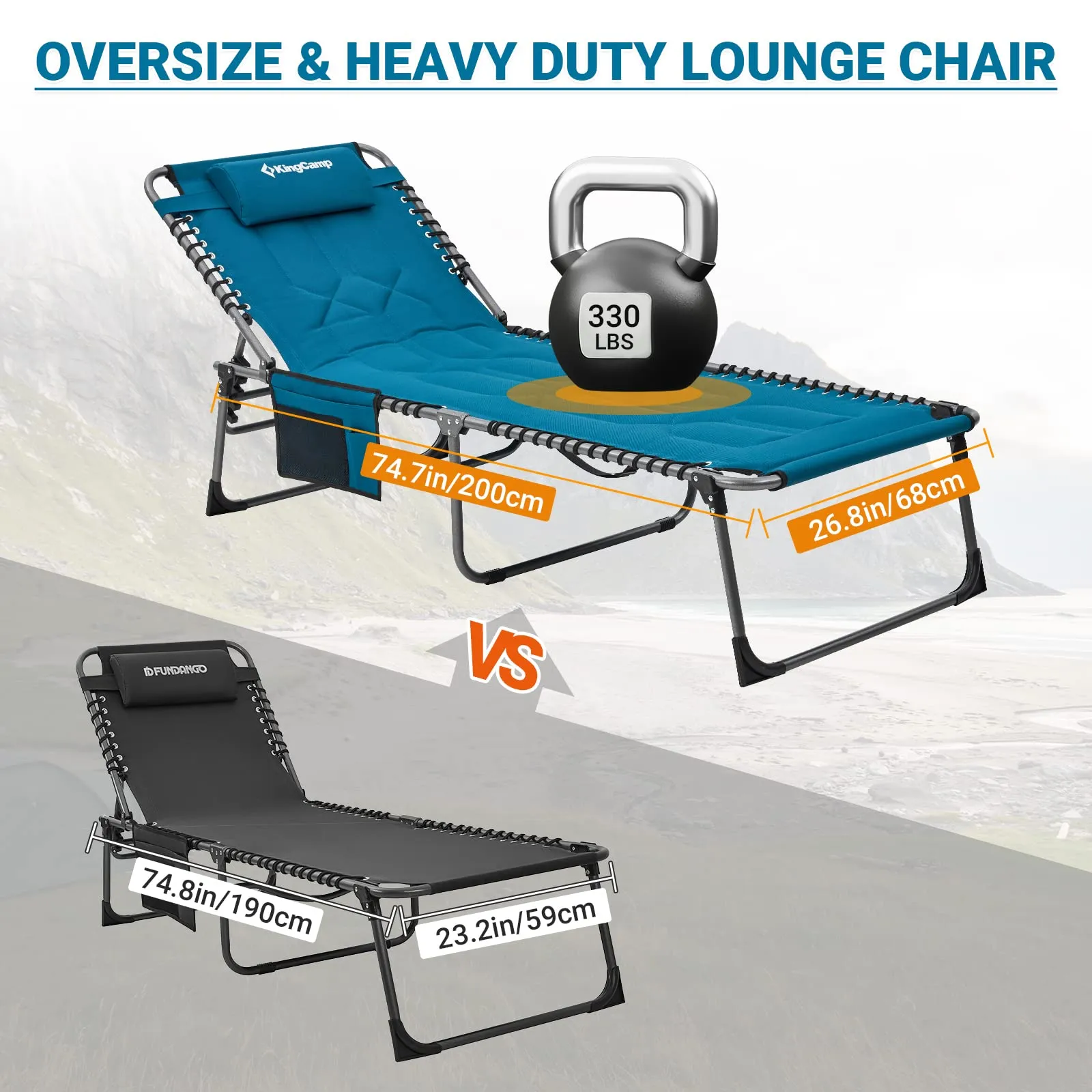 KingCamp Oversize Comfort 3-folding Lounge Chair