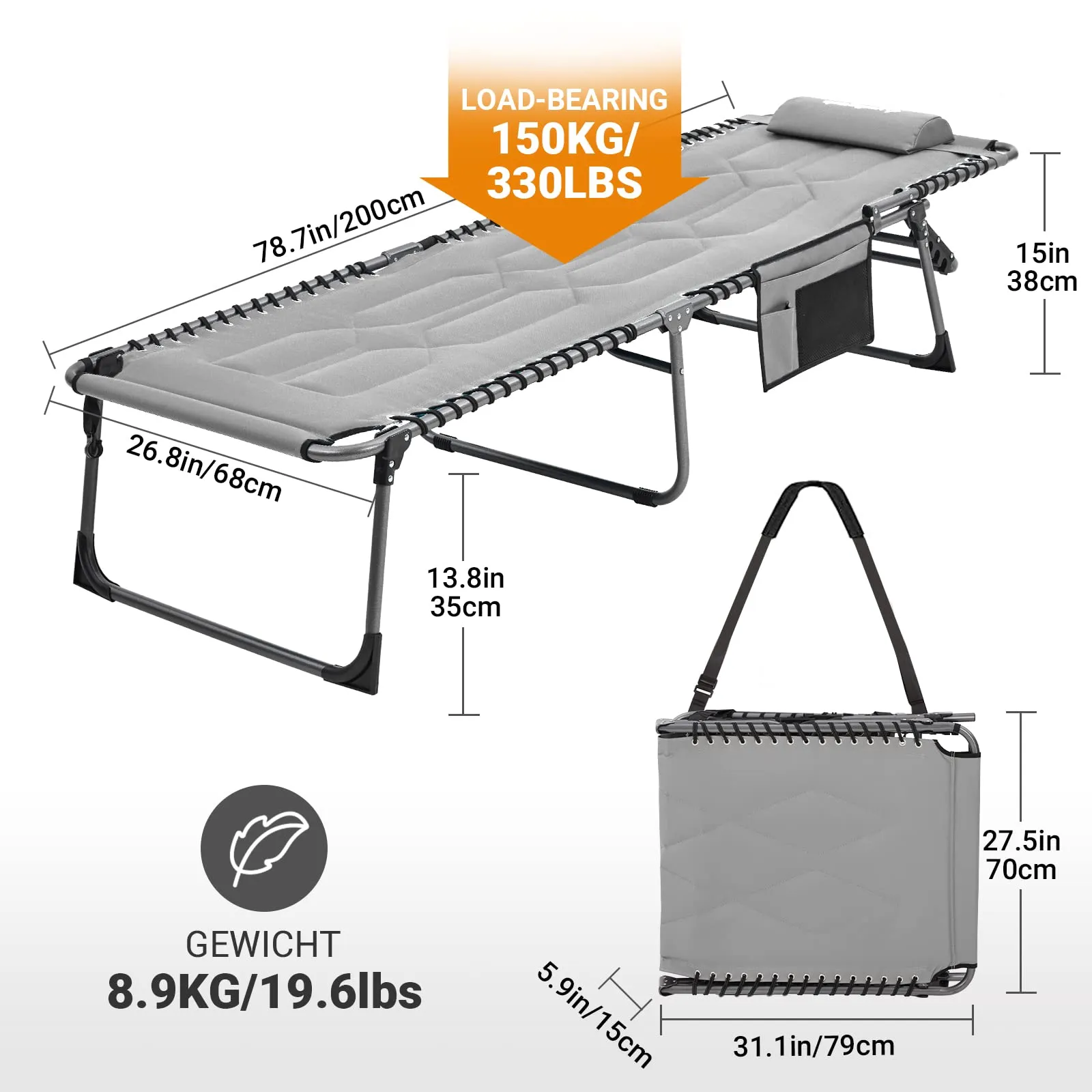 KingCamp Oversize Comfort 3-folding Lounge Chair