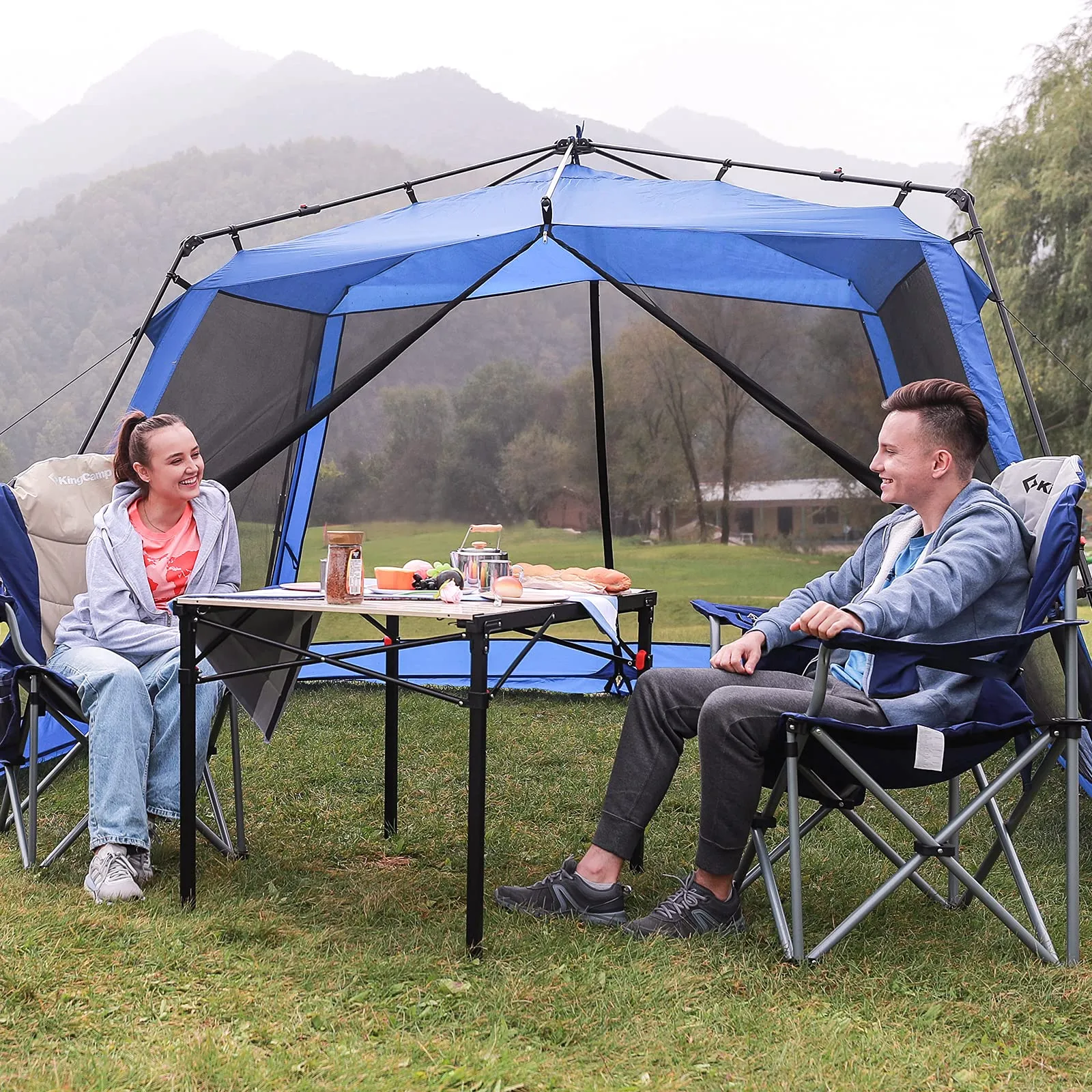 KingCamp SIMPSON Comfort Armchair Set of 2 Heavy Duty Camping Chair