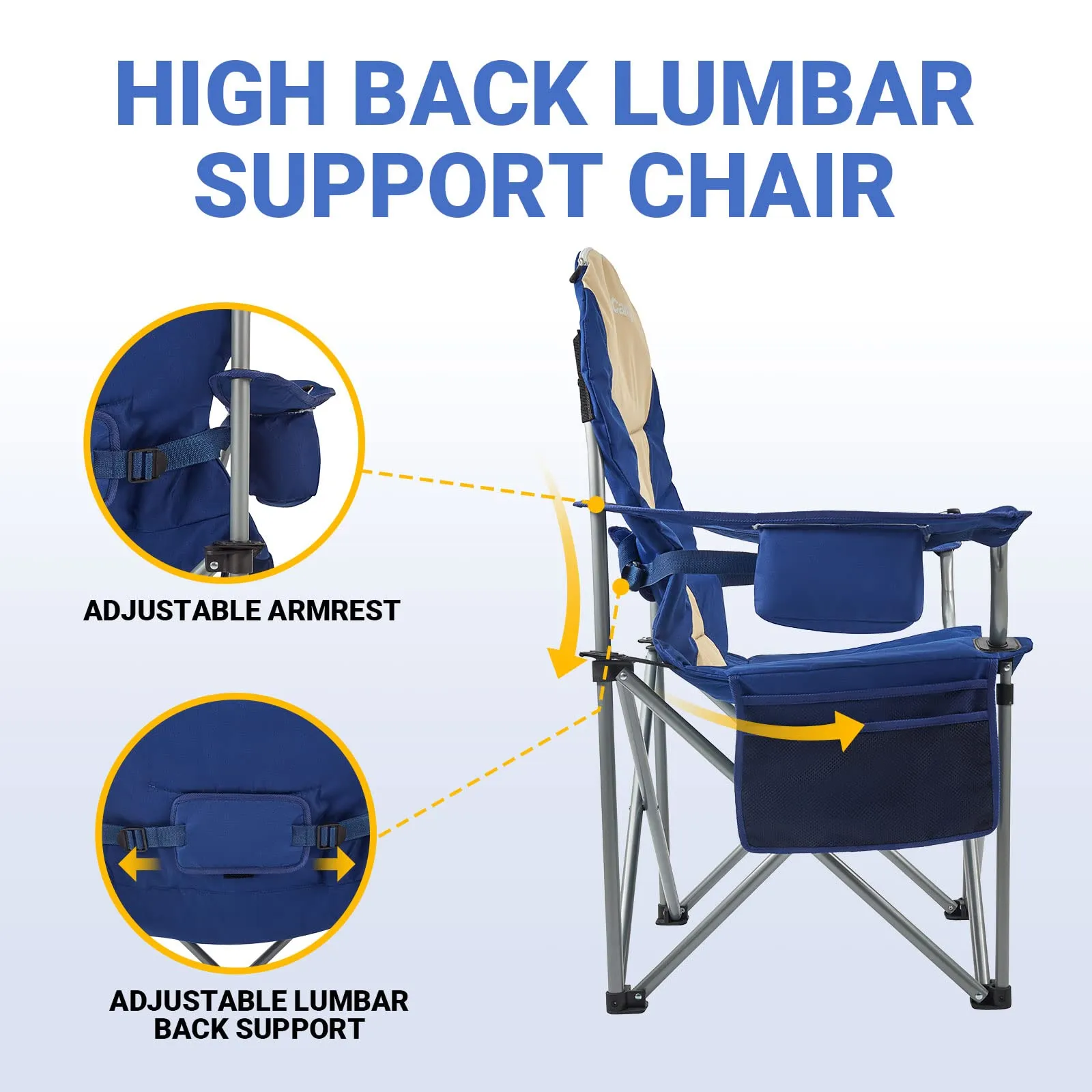 KingCamp SIMPSON Comfort Armchair Set of 2 Heavy Duty Camping Chair