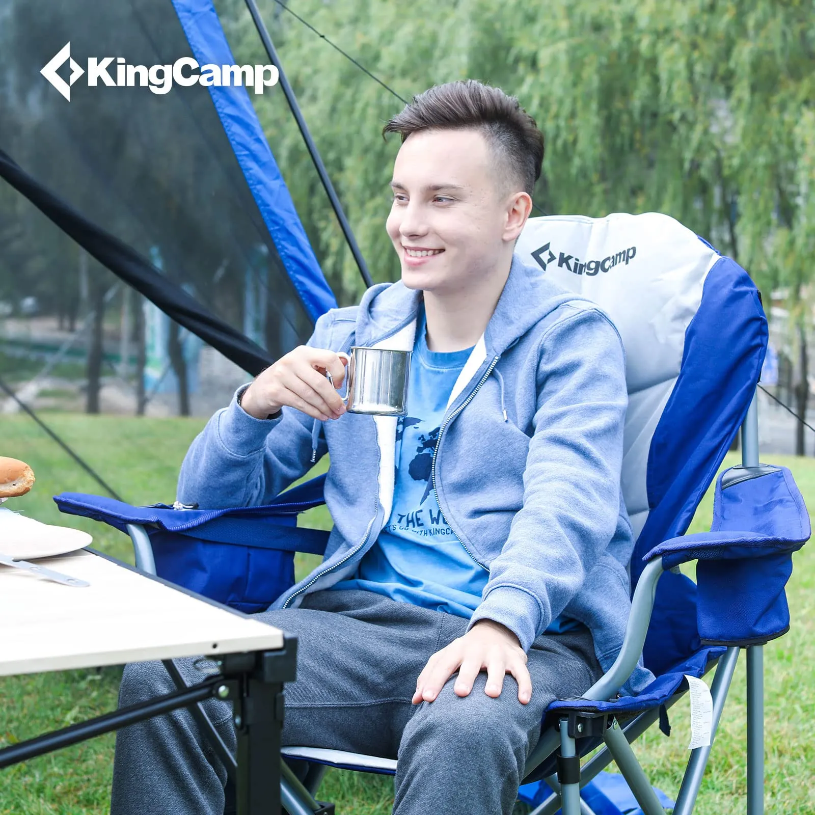 KingCamp SIMPSON Comfort Armchair Set of 2 Heavy Duty Camping Chair