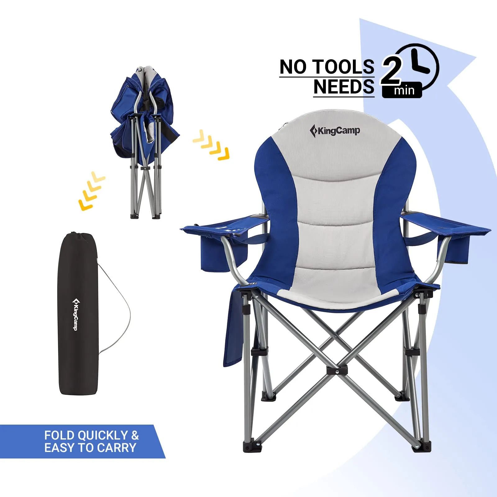KingCamp SIMPSON Comfort Armchair Set of 2 Heavy Duty Camping Chair