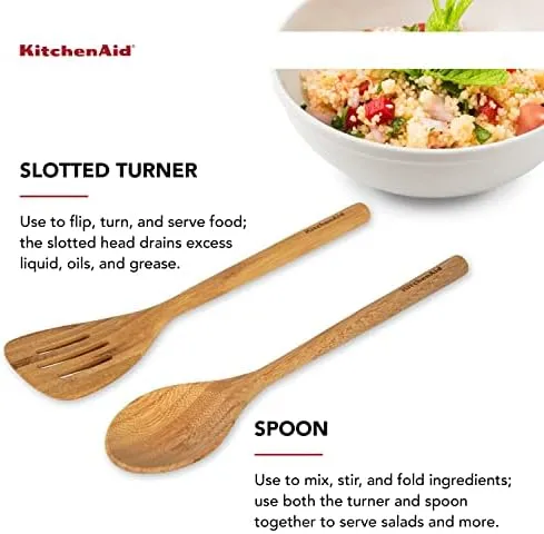 KitchenAid Bamboo Turner and Spoon Set, 2-Piece