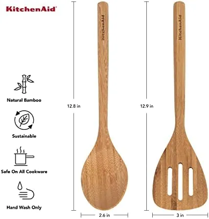 KitchenAid Bamboo Turner and Spoon Set, 2-Piece