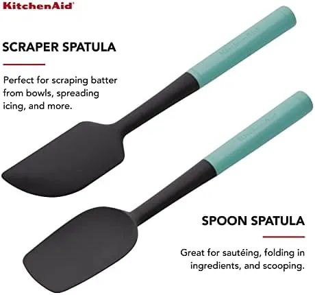KitchenAid KQ437OHAQA Universal Spatula Set, 2-Piece, Aqua
