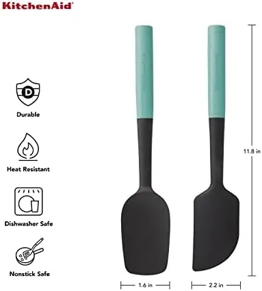 KitchenAid KQ437OHAQA Universal Spatula Set, 2-Piece, Aqua
