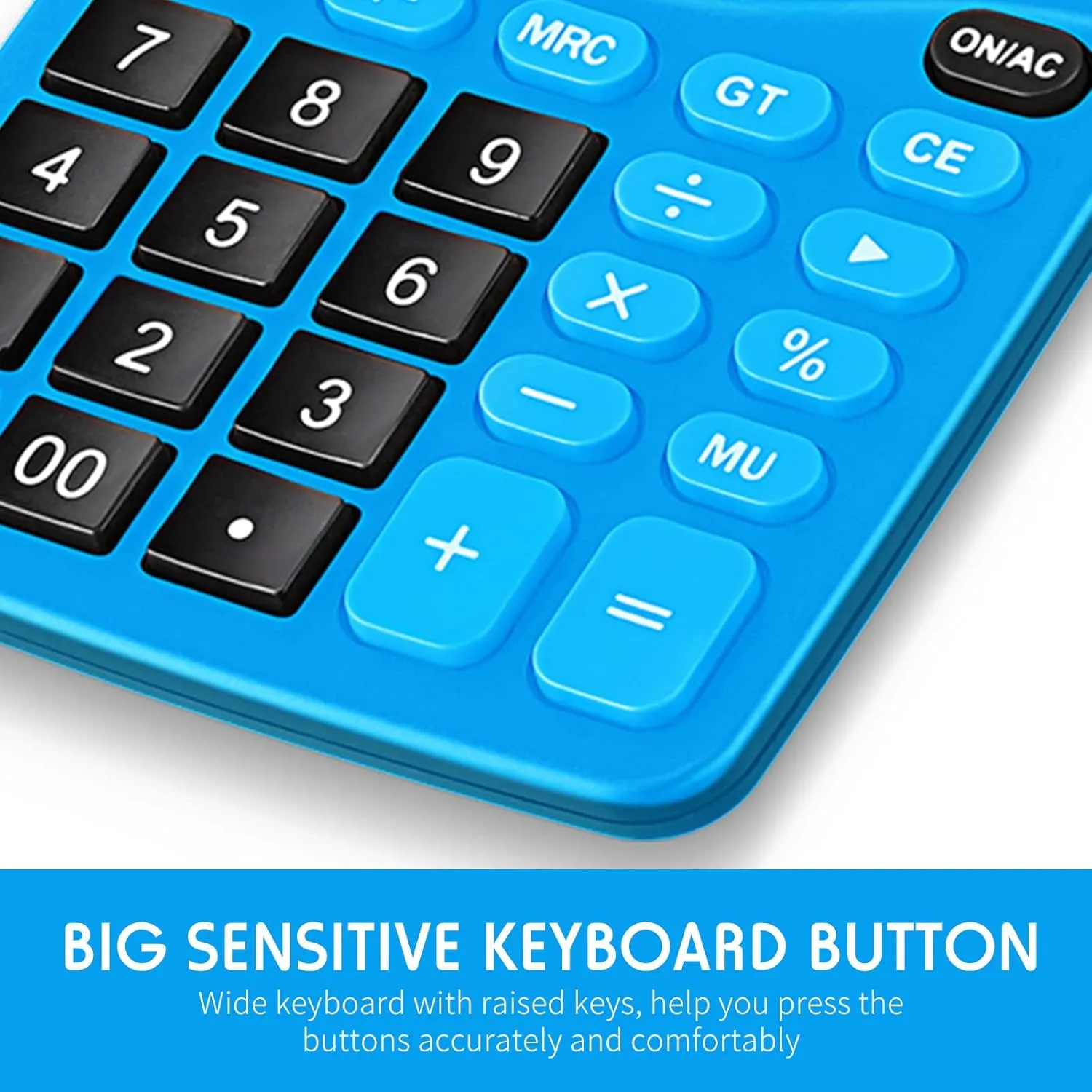 Konohan 8 Pieces 12-Digit Calculator, Solar Basic Desktop Calculator Large Display Electronic Dual Power Handheld for Home Office School(Dark Blue)