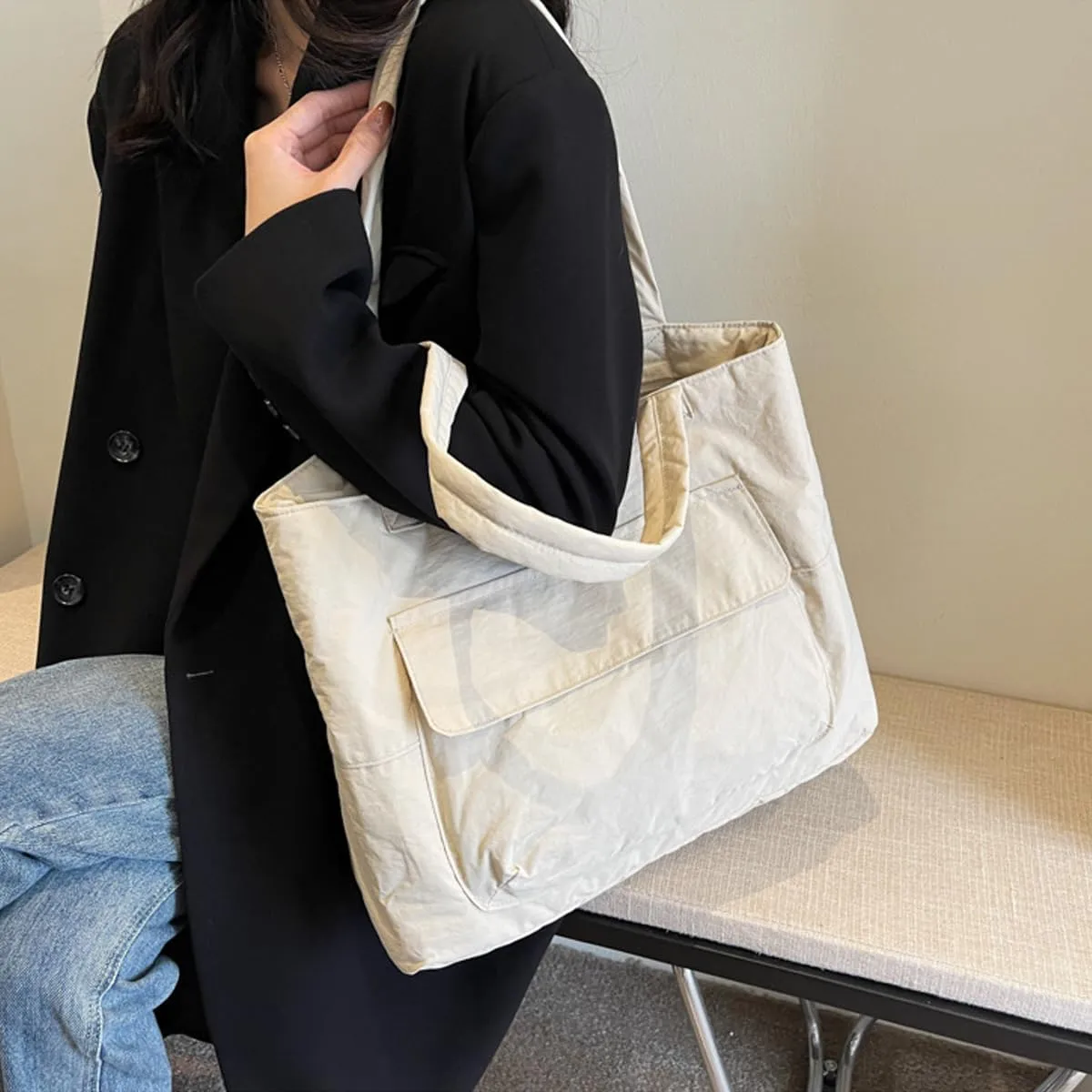 Korean version Japanese women's handbag Women's casual high-capacity commuting nylon shoulder bag