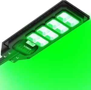 LANGY Green hunting light Hog Lights for Night Hunting, Solar Hog Light 20000LM, Powered Feeder Light Solar Lights for Hunting Hogs, Coyote, Varmint, Deer, Motion Activated Feeder, Black