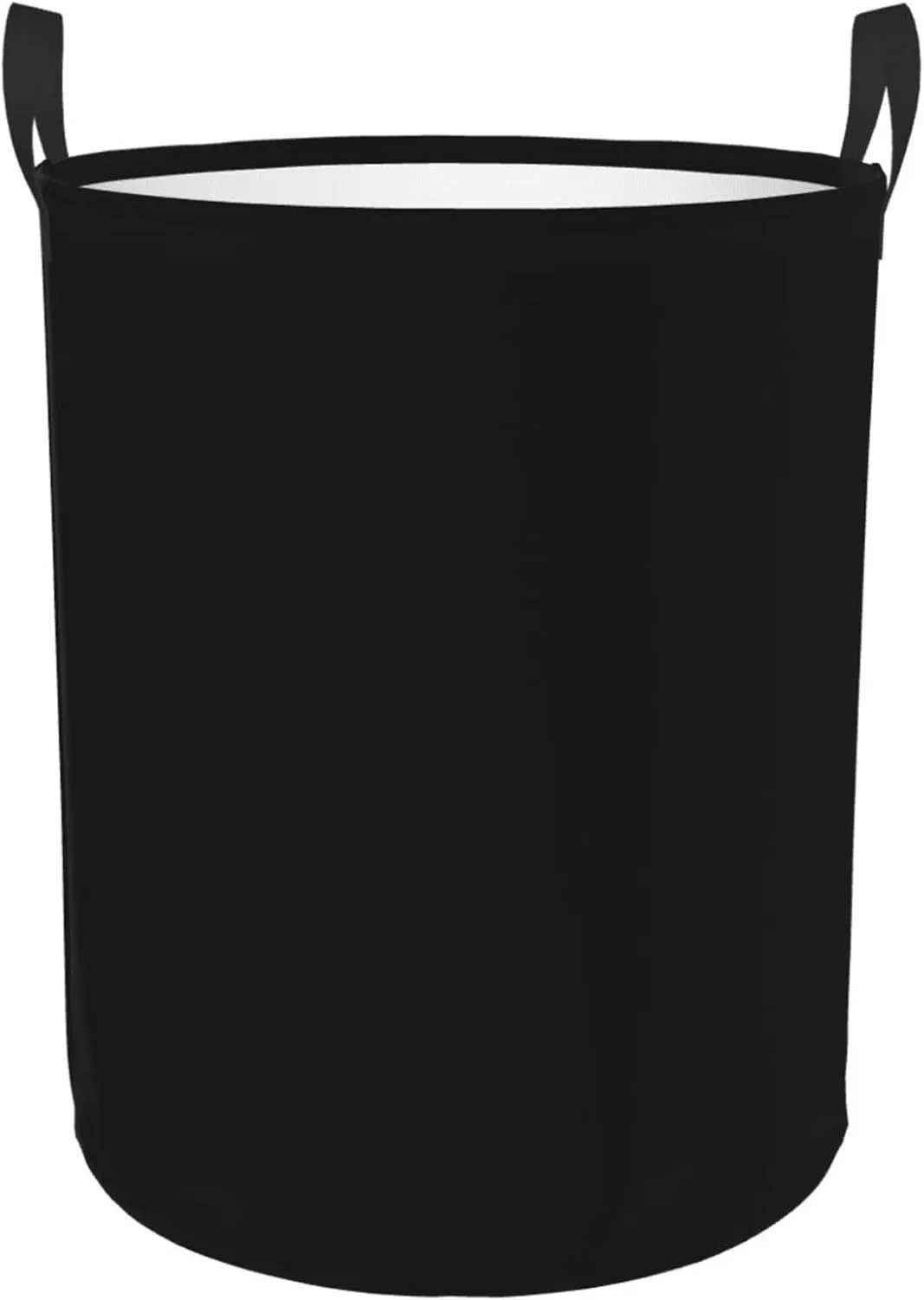 Large Laundry Hamper Bag, Solid Plain Black Elegant Modern Laundry Basket Collapsible Waterproof Storage Basket for College Dorm, Family Essentials