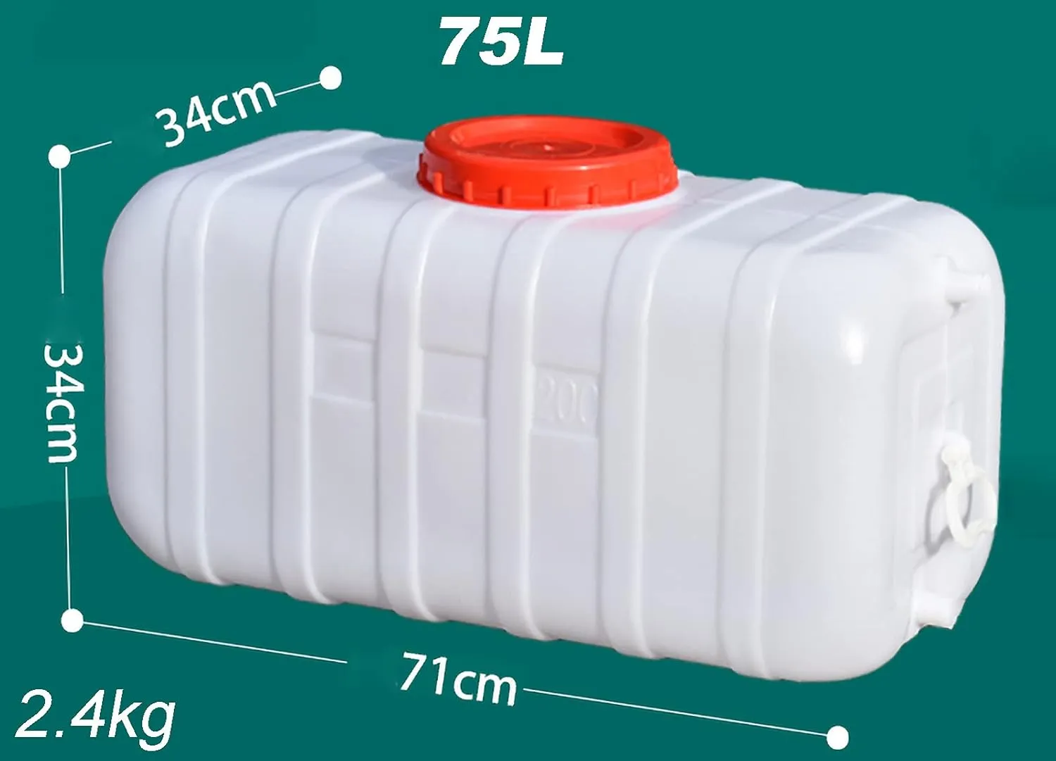 Large Water Tank With Faucet, Camping Water Truck, Portable Water Bucket, Emergency Water Storage Tank, Water Container, Water Tank, Car, Outdoor, Hiking, Fishing, Mountain Climbing, Picn(Color:75L)