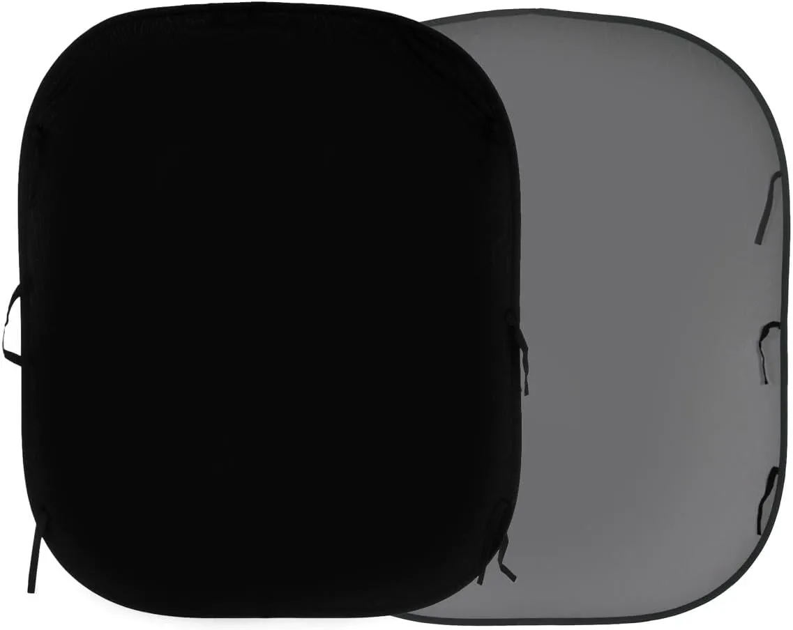 Lastolite LL LB56GB Reversible 5-Feetx6-Feet Plain Collapsible Background (Black/Mid Gray)