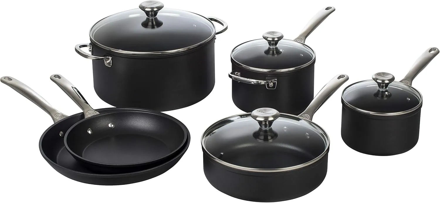 Le Creuset Toughened Nonstick PRO Cookware Set, 10 pc.,Grey