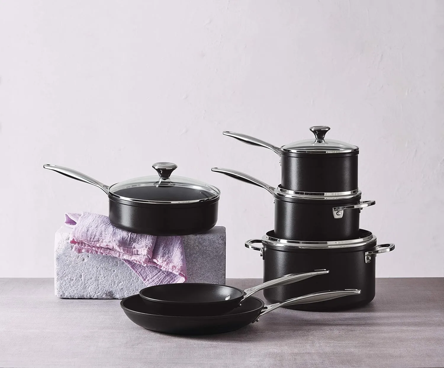Le Creuset Toughened Nonstick PRO Cookware Set, 10 pc.,Grey