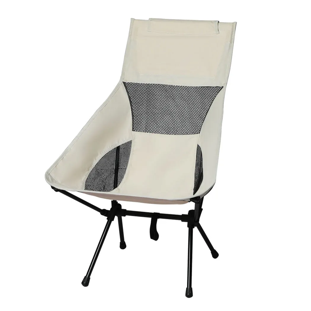 Levede Camping Chair Folding Outdoor Large Beige-QLD_Rural