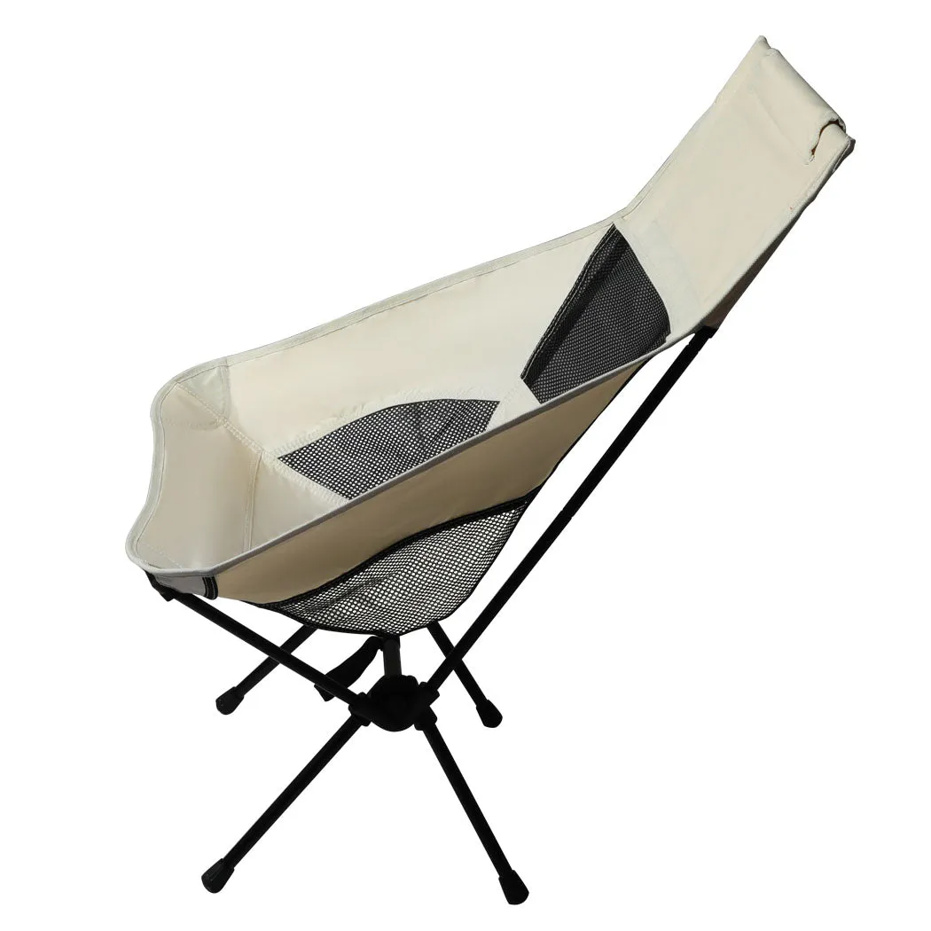 Levede Camping Chair Folding Outdoor Large Beige-QLD_Rural