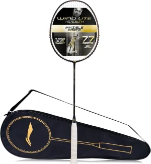 Li-Ning Wind Lite Stealth Carbon Fibre Strung Badminton Racket with Free Full Cover (Powered By Windstorm)