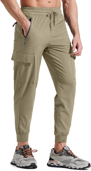 Libin Men's Lightweight Joggers Quick Dry Cargo Hiking Pants Track Running Workout Athletic Travel Casual Outdoor