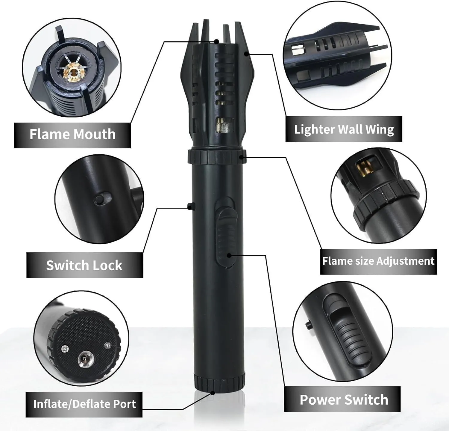 Lightsaber Torch Lighter, Black, Modern Style, Multi-Purpose, Aluminum Core, ABS Material