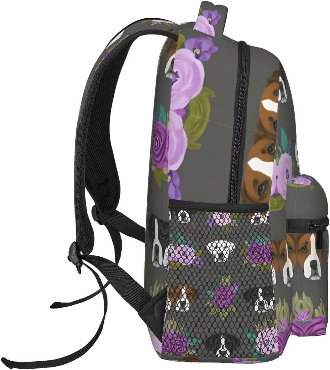Lightweight Daypack for Camping Business Walking Cycling - Large Capacity Anti-Theft Multipurpose Bookbag, Boxer Dogs And Flower Art Gym Outdoor Hiking Backpack