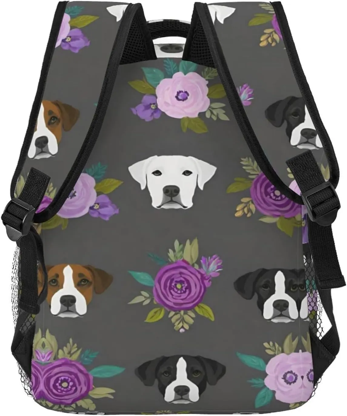 Lightweight Daypack for Camping Business Walking Cycling - Large Capacity Anti-Theft Multipurpose Bookbag, Boxer Dogs And Flower Art Gym Outdoor Hiking Backpack