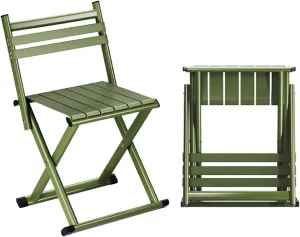 Lightweight Folding Chair - Folding Chair Camping, Thickened Seat Fabric, with A Load-bearing Capacity of 150kg, Suitable for Outdoor Activities Such As Camping, Fishing, and Travel, Green